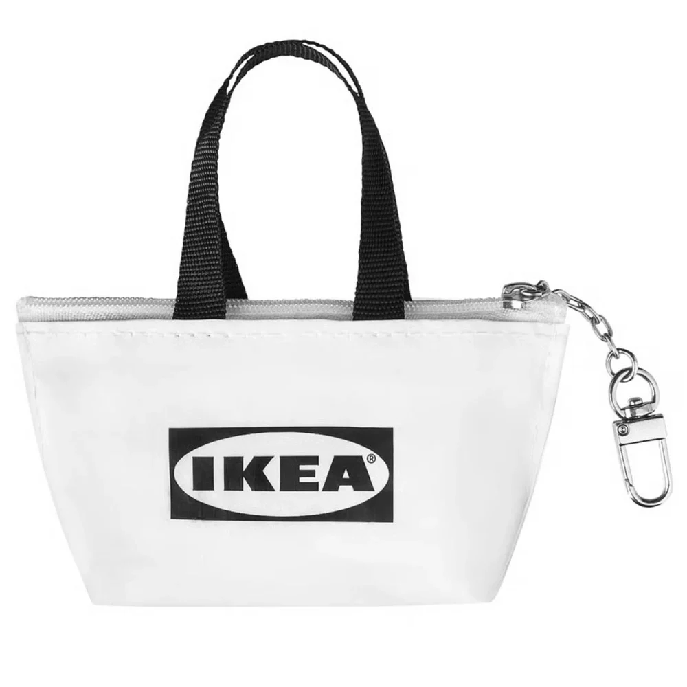 NWT IKEA Knölig Coin Purse Charm Keychain Small Cat Pattern, 9x7 cm